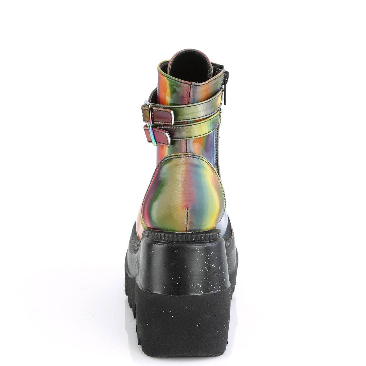 DemoniaCult Stivali alla caviglia femminile SHAKER-52 Rainbow Riflessivo