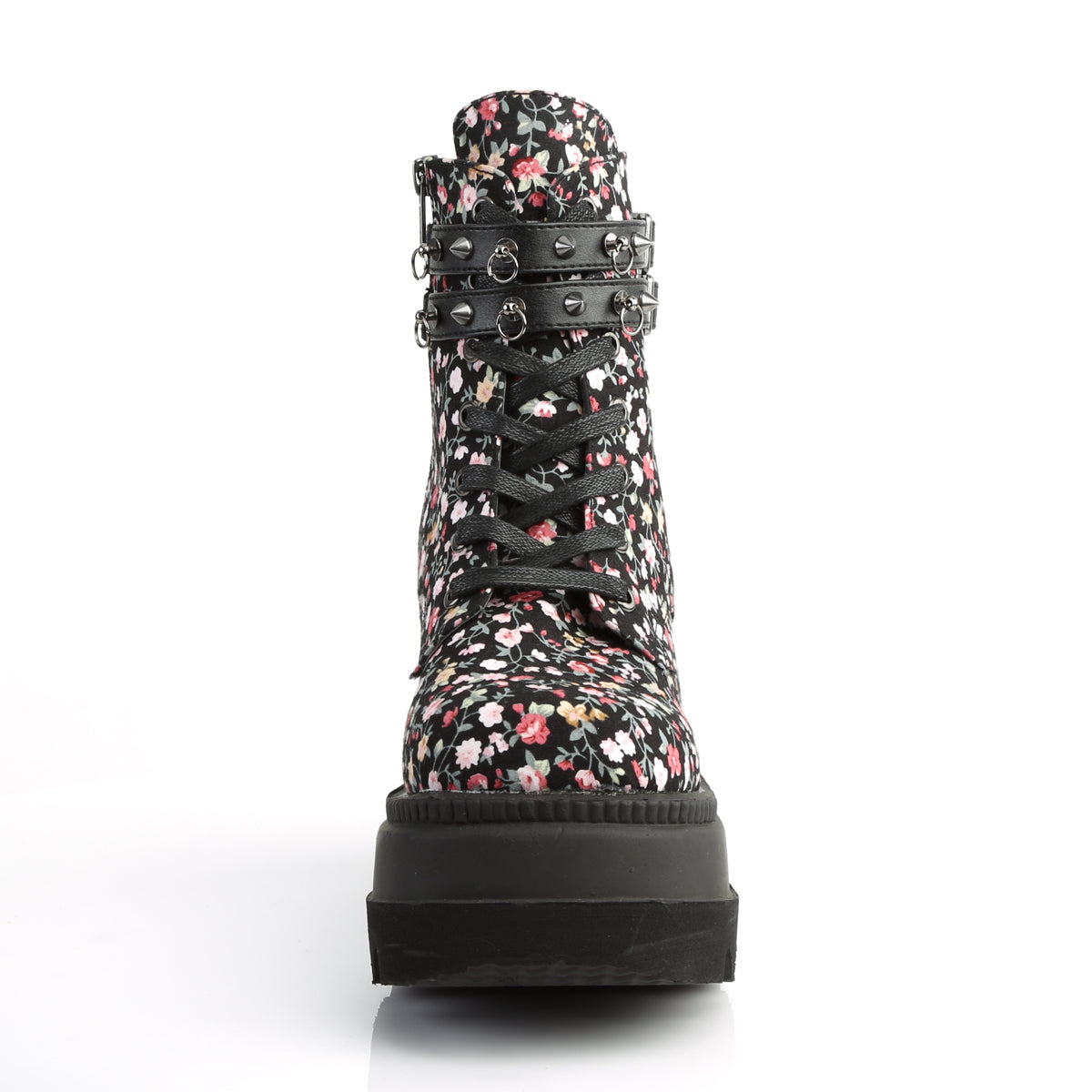 DemoniaCult Womens Ankle Boots SHAKER-52ST Floral Fabric