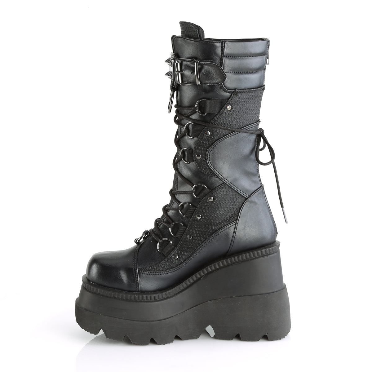 DemoniaCult Stivali da donna SHAKER-70 pelle vegana BLK