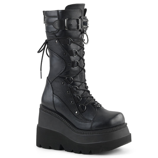 DemoniaCult Stivali da donna SHAKER-70 pelle vegana BLK