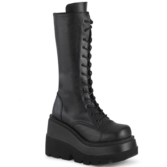 DemoniaCult Stivali da donna SHAKER-72 pelle vegana BLK