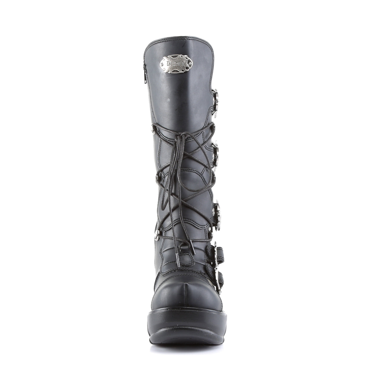 DemoniaCult Stivali da donna SINISTER-203 pelle vegana BLK