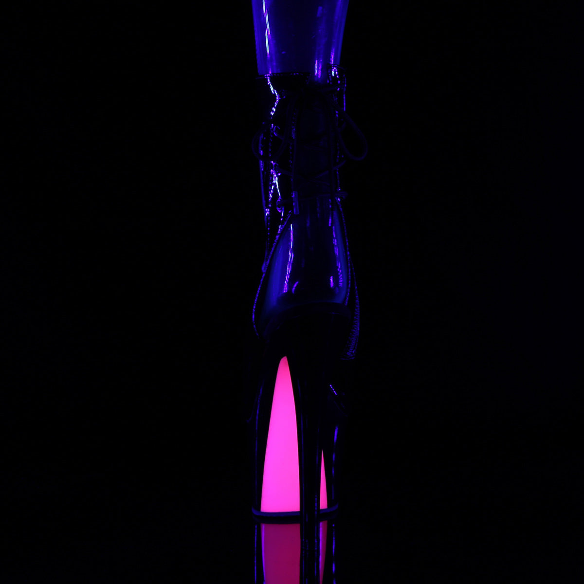 Pleaser Stivaletti da donna SKY-1018tt Blk Pat / Blk-Neon H. rosa