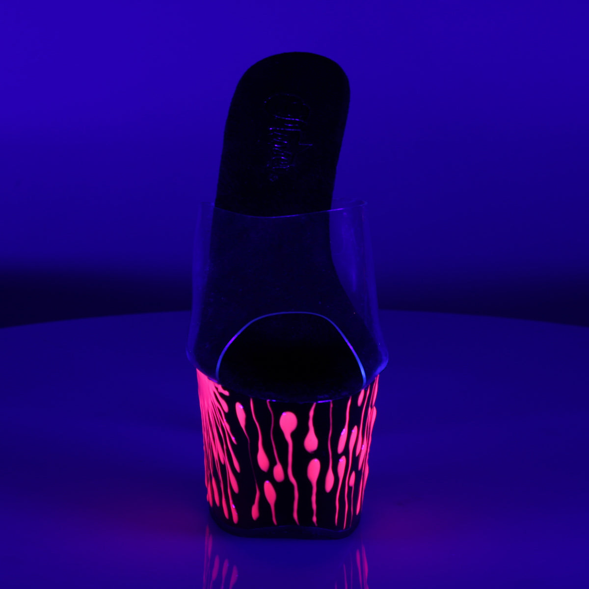 Pleaser Sandali da donna SKY-301-5 CLR / BLK-Neon H. rosa