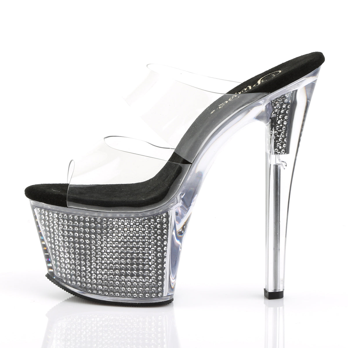 Pleaser Sandali da donna SKY-302SRS CLR / BLK SRS