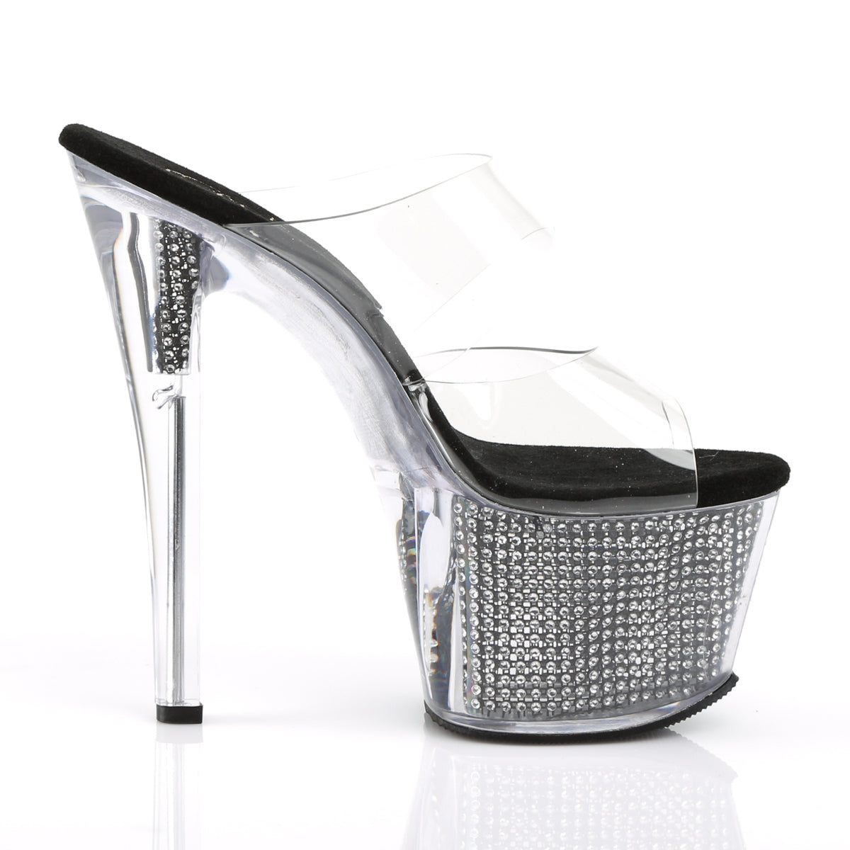 Pleaser Sandali da donna SKY-302SRS CLR / BLK SRS