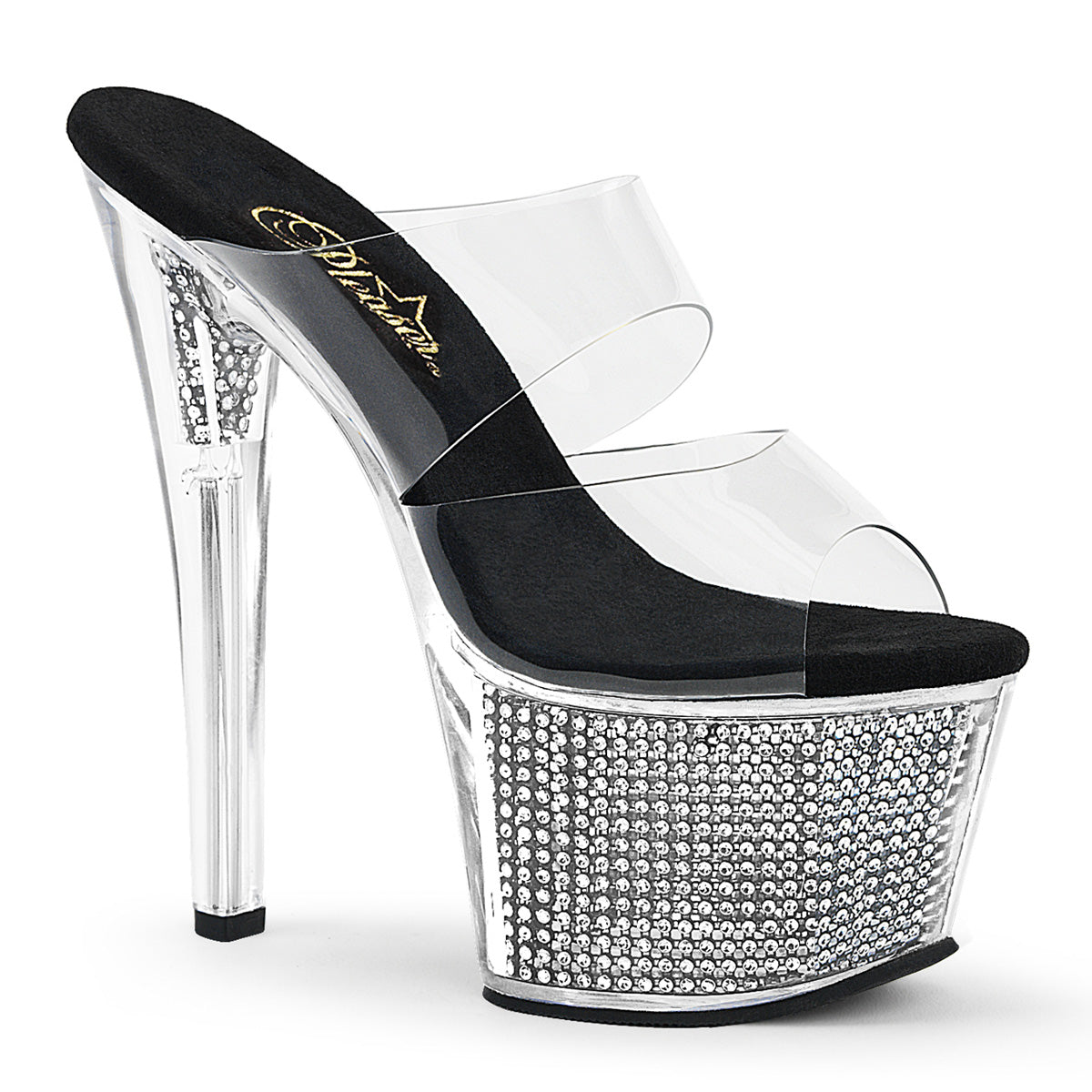 Pleaser Sandali da donna SKY-302SRS CLR / BLK SRS