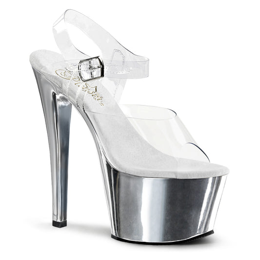 Pleaser Sandali da donna SKY-308 CLR / SLV Chrome