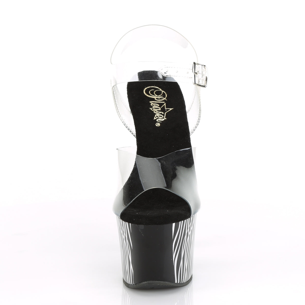 Pleaser Sandali da donna SKY-308CP-2 CLR / BLK-SLV Chrome