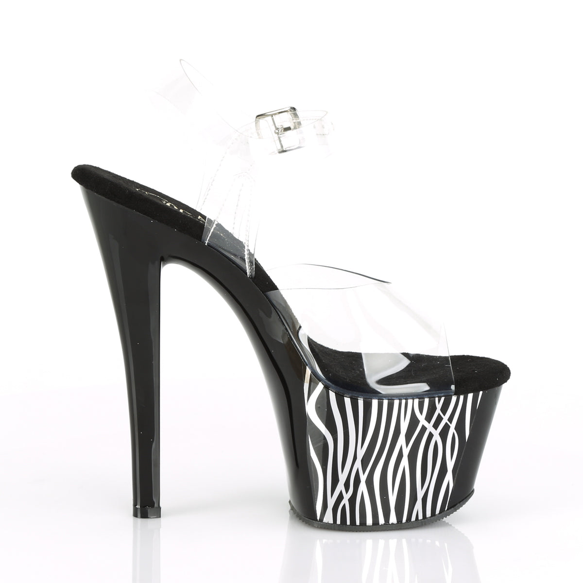 Pleaser Sandali da donna SKY-308CP-2 CLR / BLK-SLV Chrome