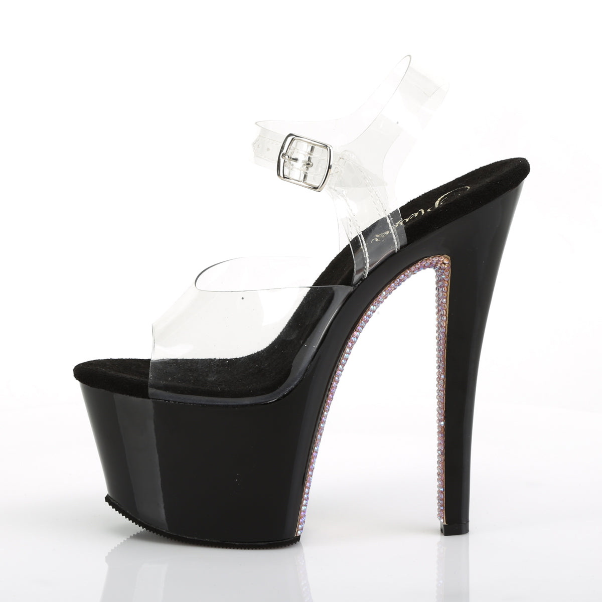 Pleaser Sandali da donna SKY-308CRS CLR / BLK-Champagne AB RSTN