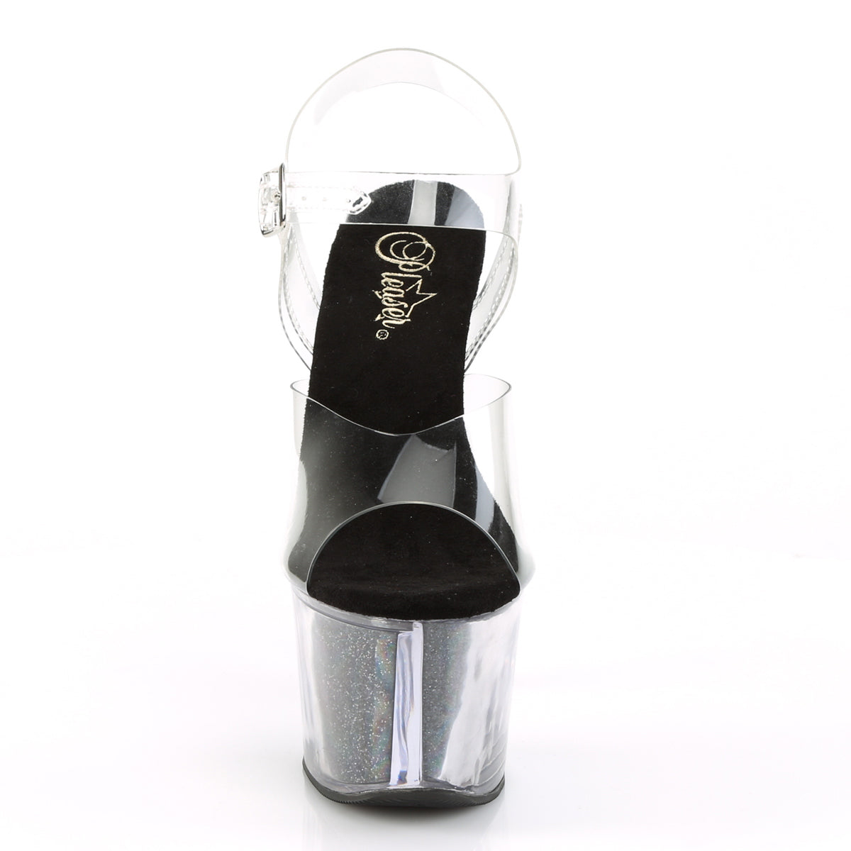 Pleaser Sandali da donna SKY-308G-T CLR / BLK Inserti glitter