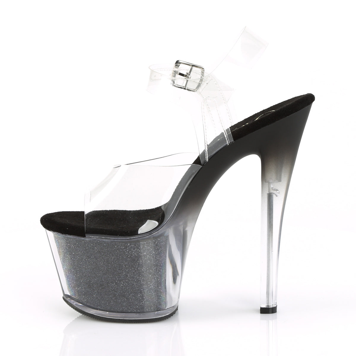 Pleaser Sandali da donna SKY-308G-T CLR / BLK Inserti glitter