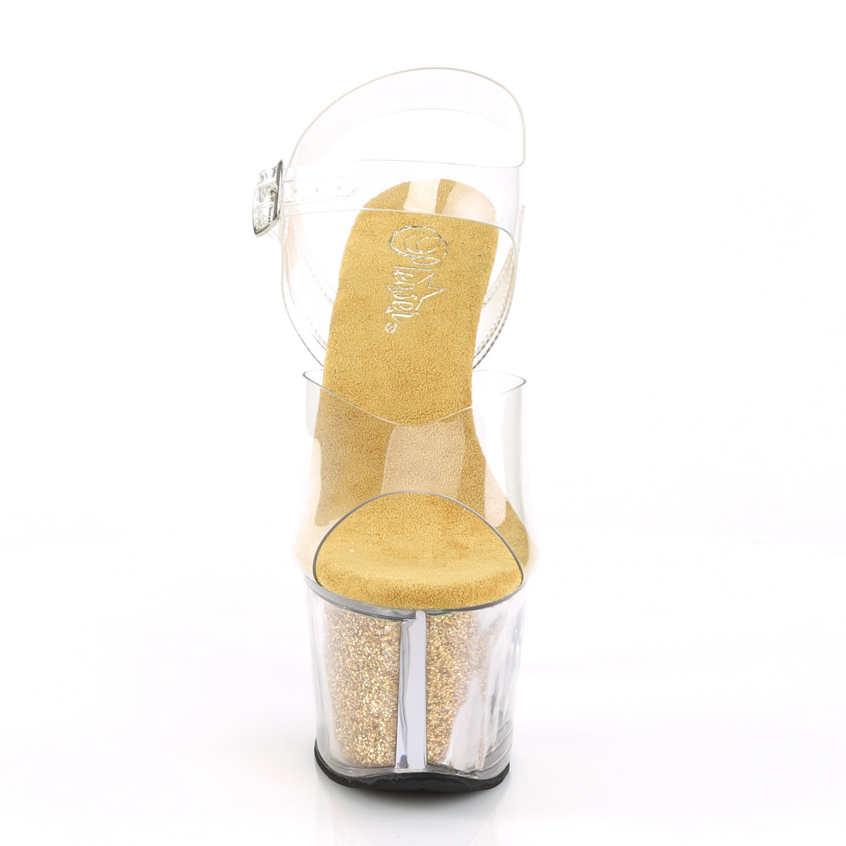Pleaser Sandali da donna SKY-308G-T CLR / Gold Multitter Inserts