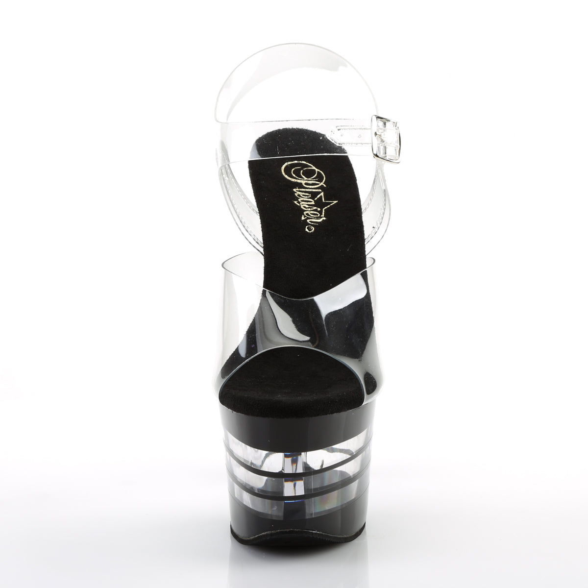 Pleaser Womens Sandals SKY-308LN Clr/Blk
