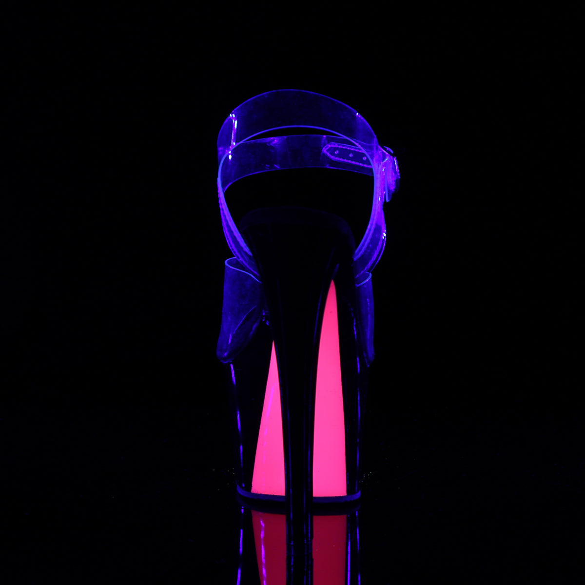 Pleaser Sandali da donna SKY-308tt clr / blk-neon rosa