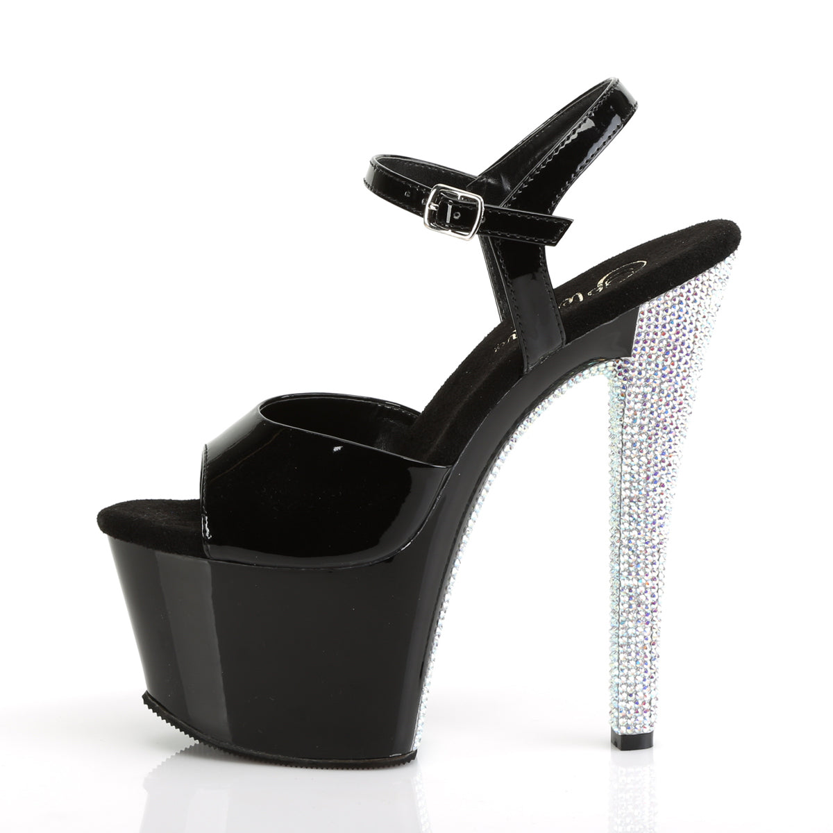 Pleaser Sandali da donna SKY-309CHRS BLK / BLK-SLV AB RSTN