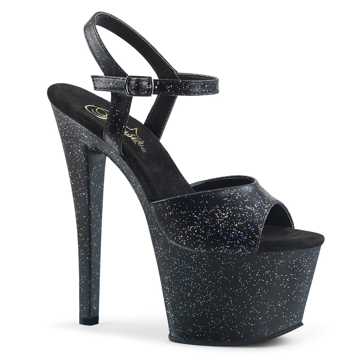 Pleaser Sandali da donna SKY-309MMG BLK PELLE PELLE / BLK MATTE