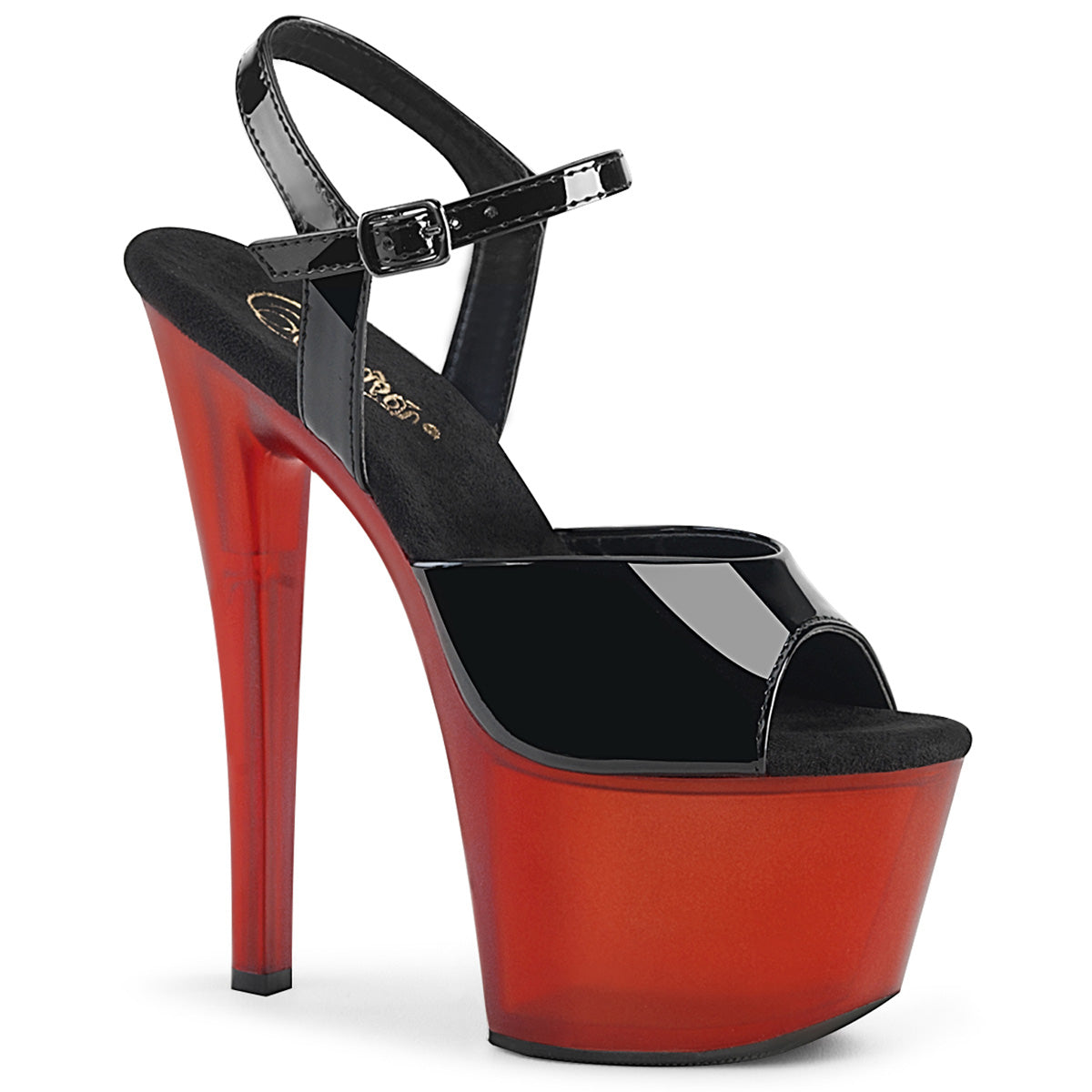 Pleaser Sandali da donna SKY-309T BLK PAT / Rosso smerigliato