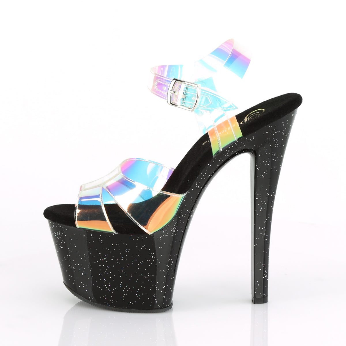 Pleaser Sandali da donna SKY-320mmR Magic Mirror TPU / BLK