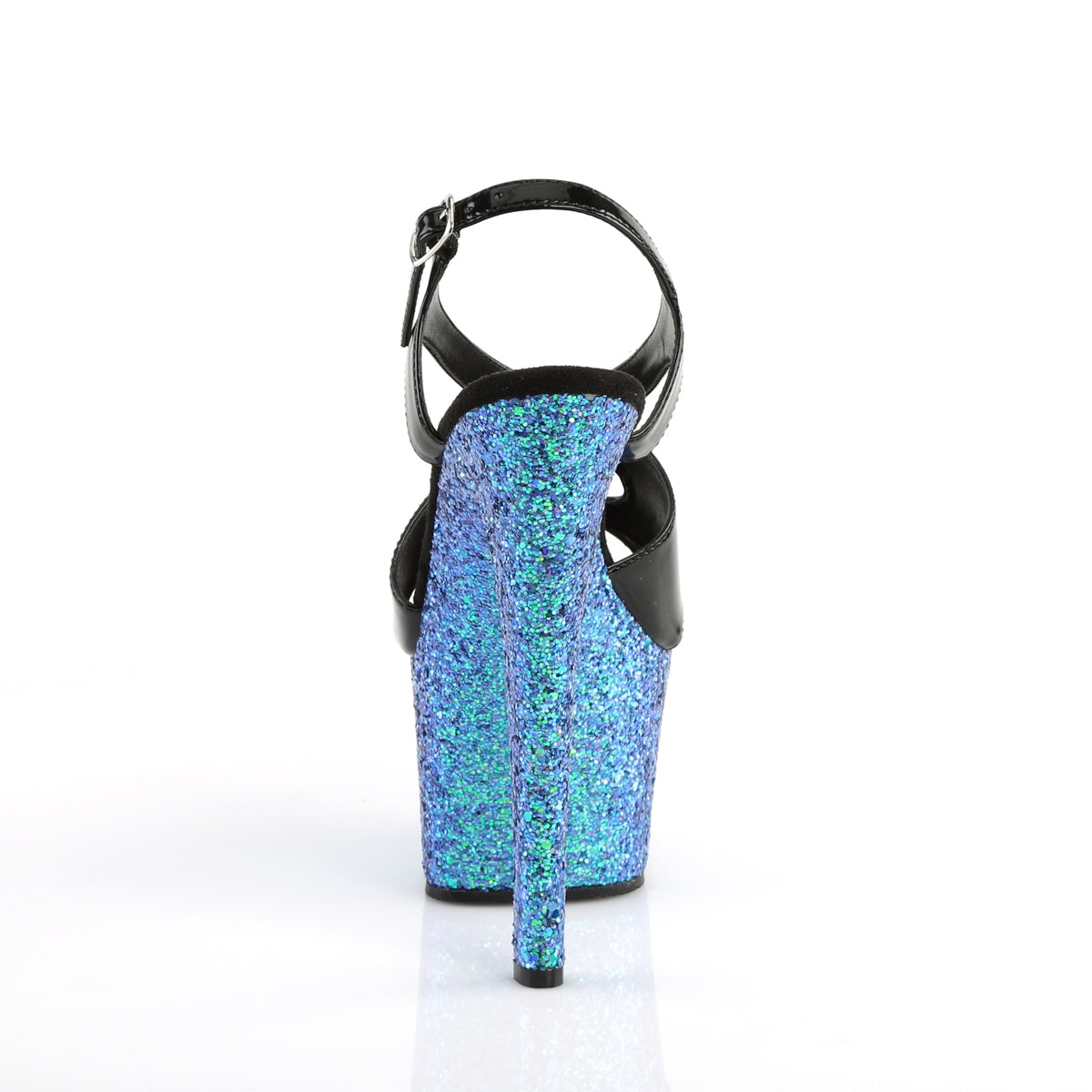Pleaser Sandali da donna SKY-330LG BLK PAT / Blue Multitter