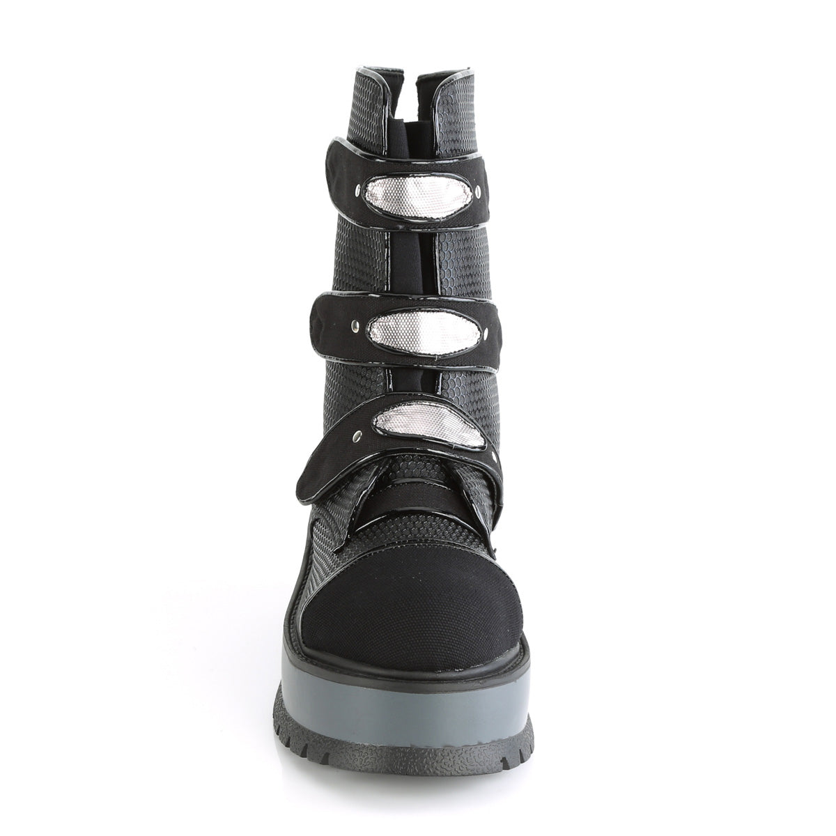 DemoniaCult Stivali da donna SLACKER-101 blk vegan cuoio