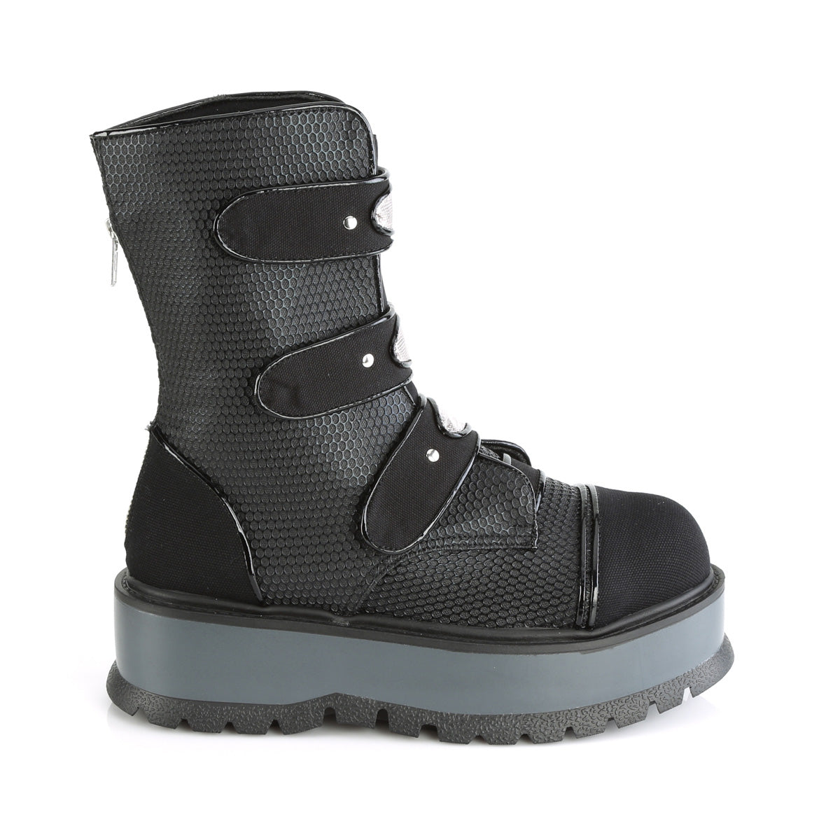 DemoniaCult Stivali da donna SLACKER-101 blk vegan cuoio
