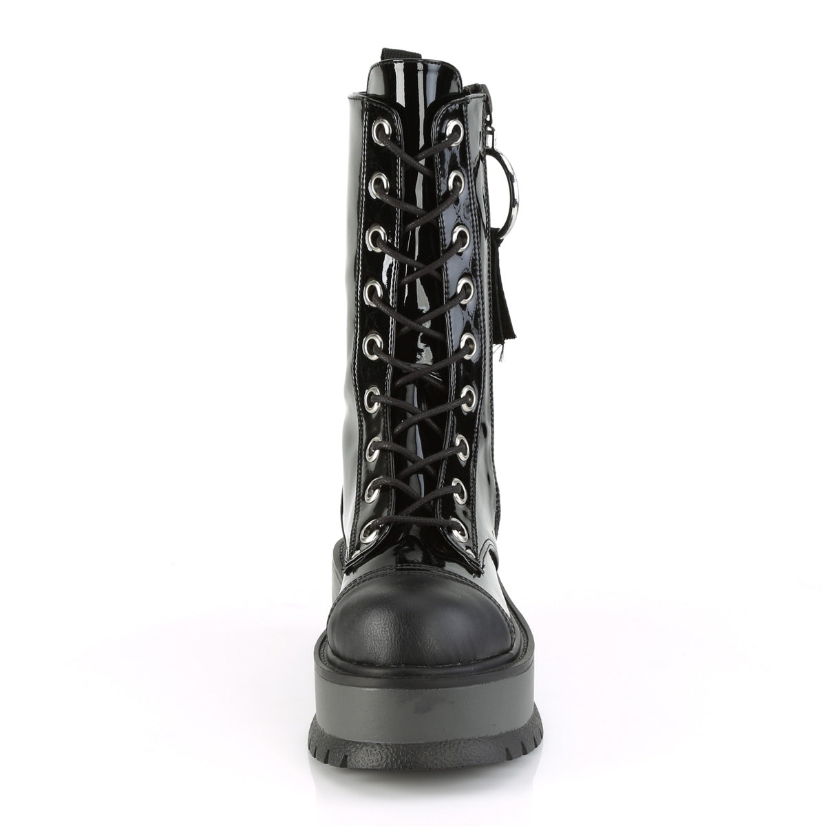 DemoniaCult Stivali da donna SLACKER-220 pelle blk pat-vegan