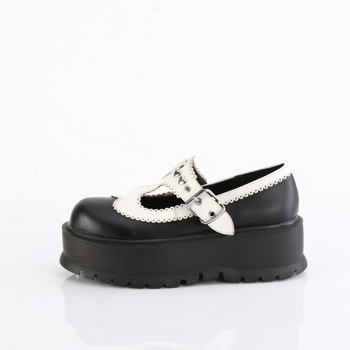 DemoniaCult SLACKER-23 blk-wht in pelle vegana
