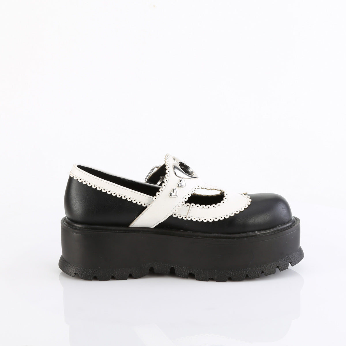 DemoniaCult SLACKER-23 blk-wht in pelle vegana