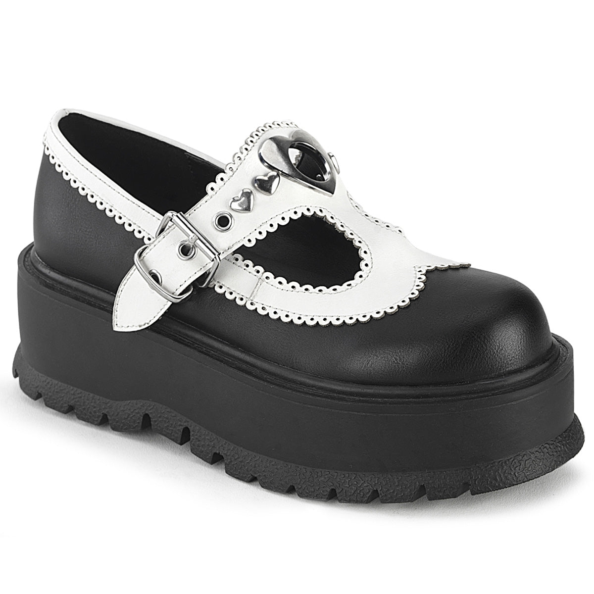 DemoniaCult SLACKER-23 blk-wht in pelle vegana