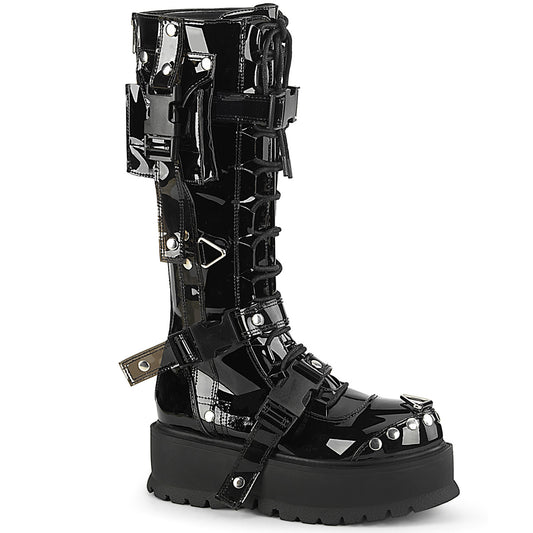 DemoniaCult Stivali da donna SLACKER-260 blk pat