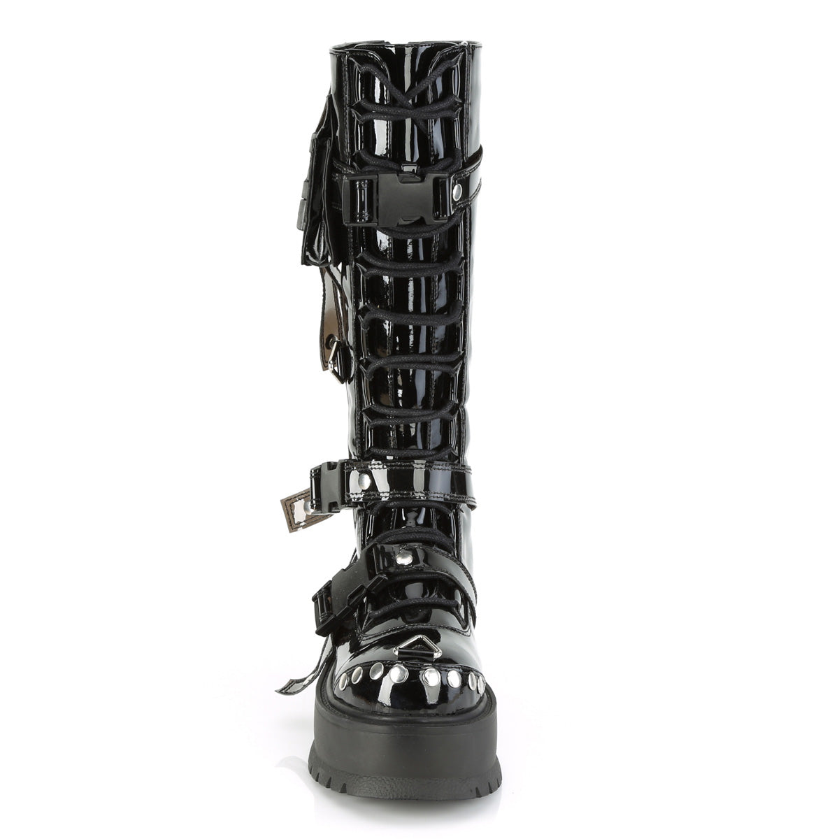 DemoniaCult Stivali da donna SLACKER-260 blk pat