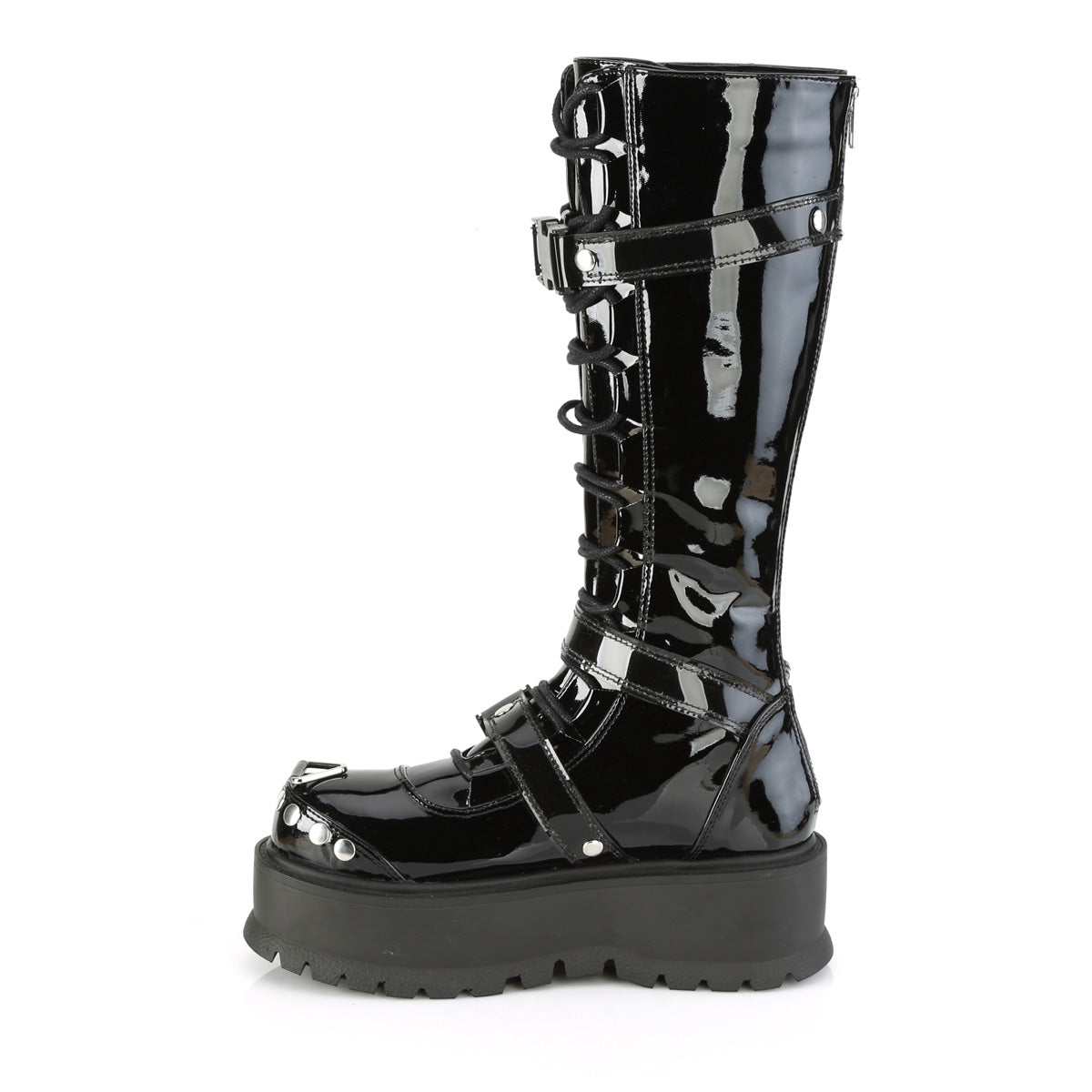 DemoniaCult Stivali da donna SLACKER-260 blk pat