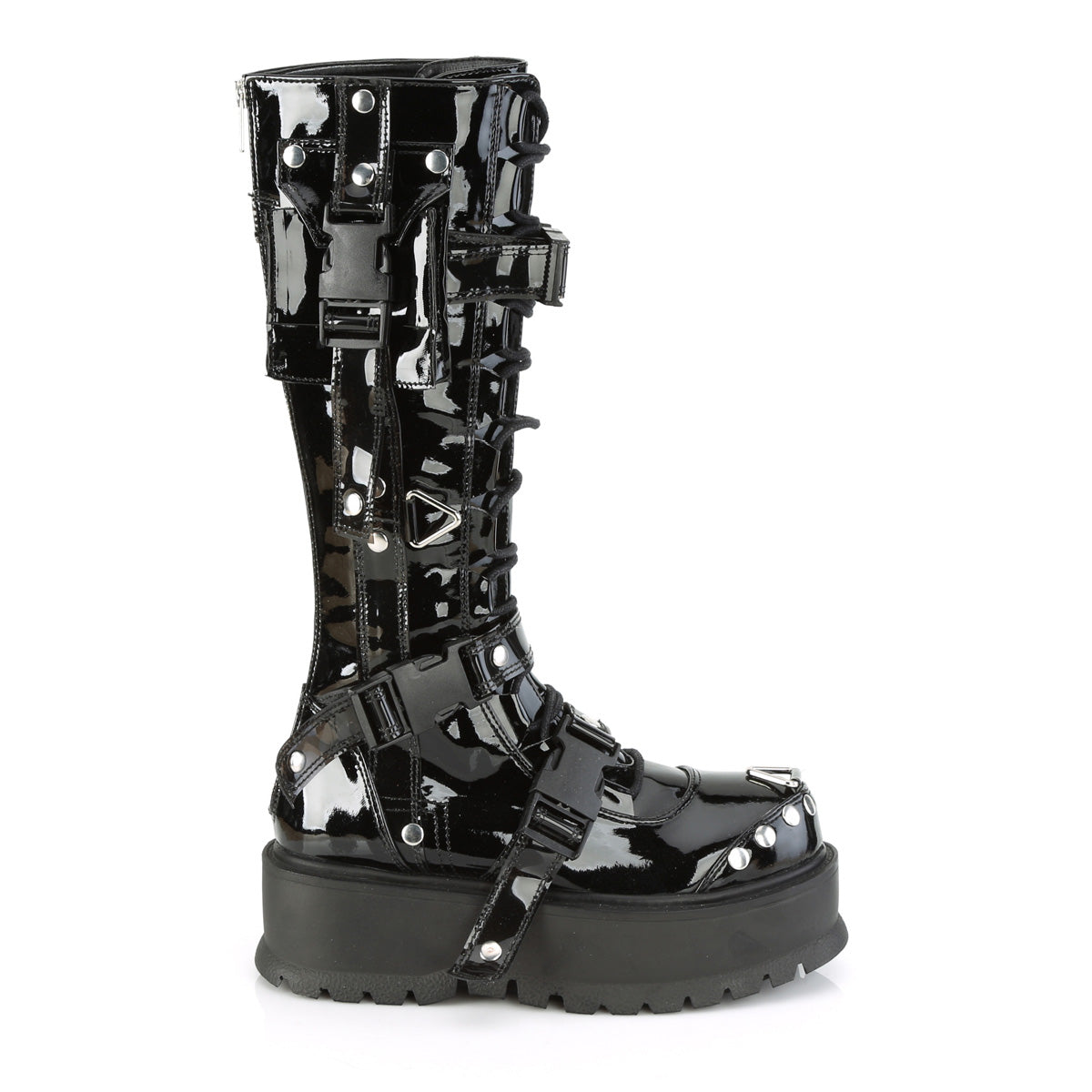 DemoniaCult Stivali da donna SLACKER-260 blk pat