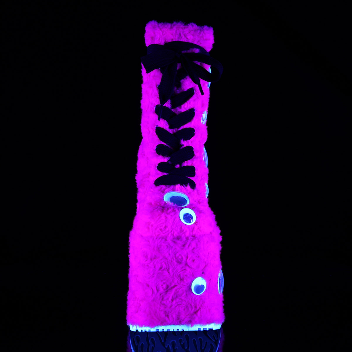 DemoniaCult Stivali da donna SLAY-206 H. pelliccia rosa