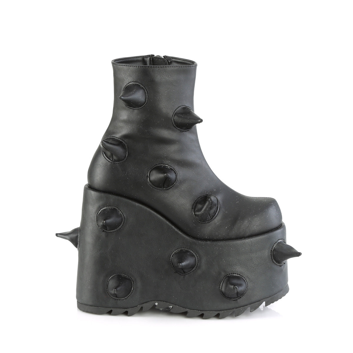DemoniaCult Stivali alla caviglia SLAY-77 pelle vegana BLK