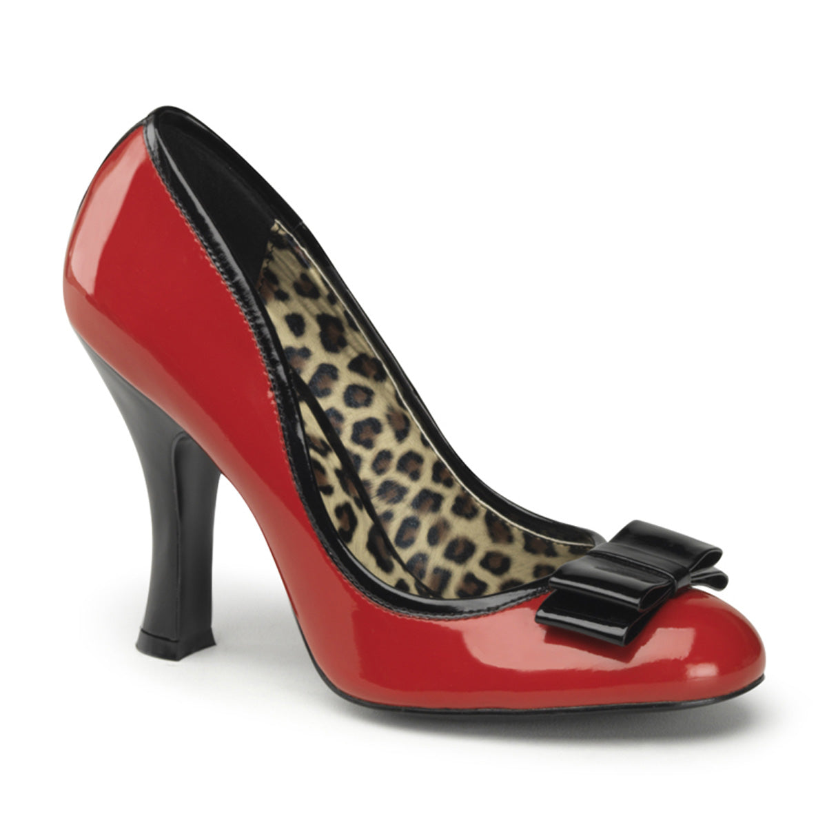 Pin Up Couture Womens Pumps SMITTEN-01 Red-Blk Pat