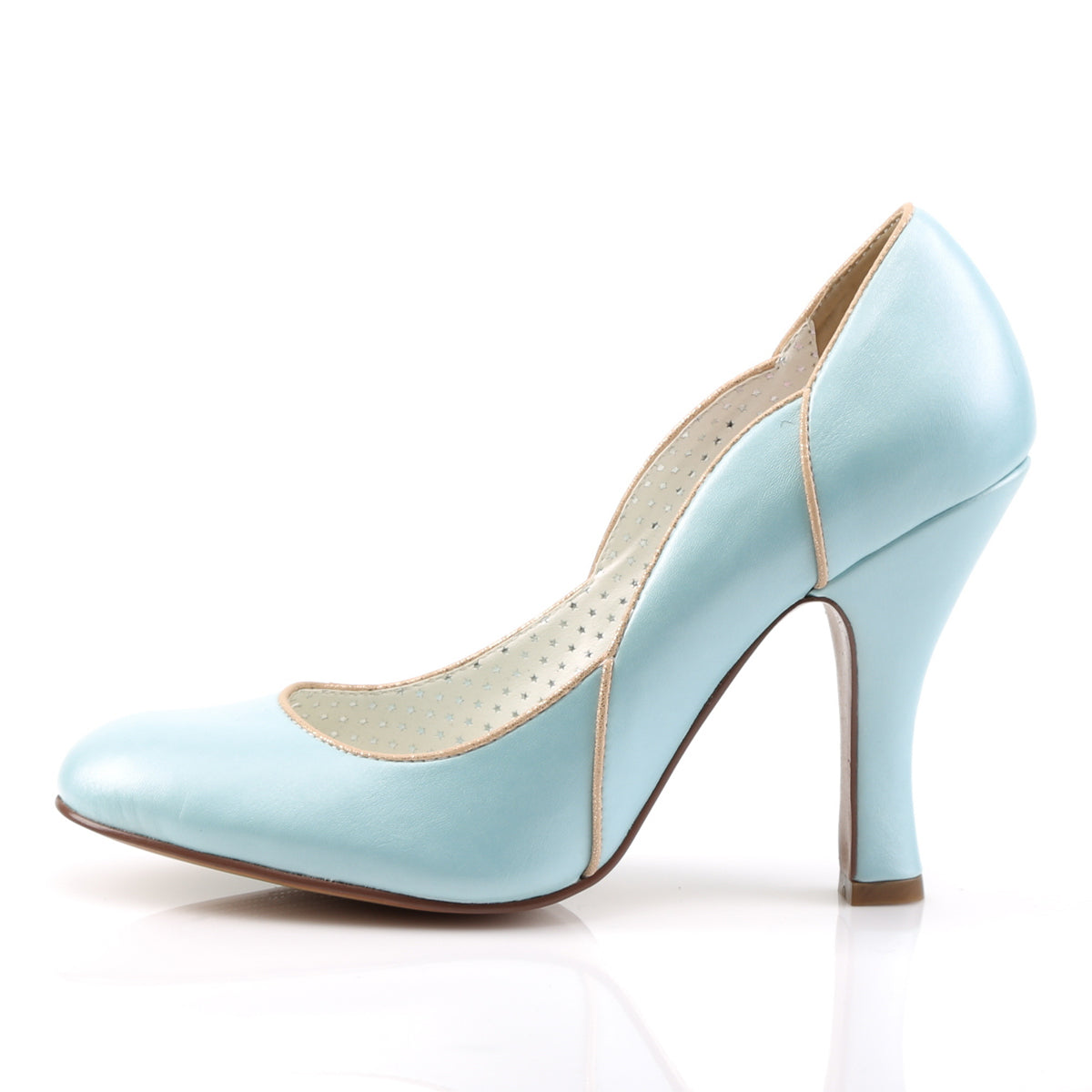 Pin Up Couture Pompe da donna SMITTEN-04 B. BLUE PELLE PELLE
