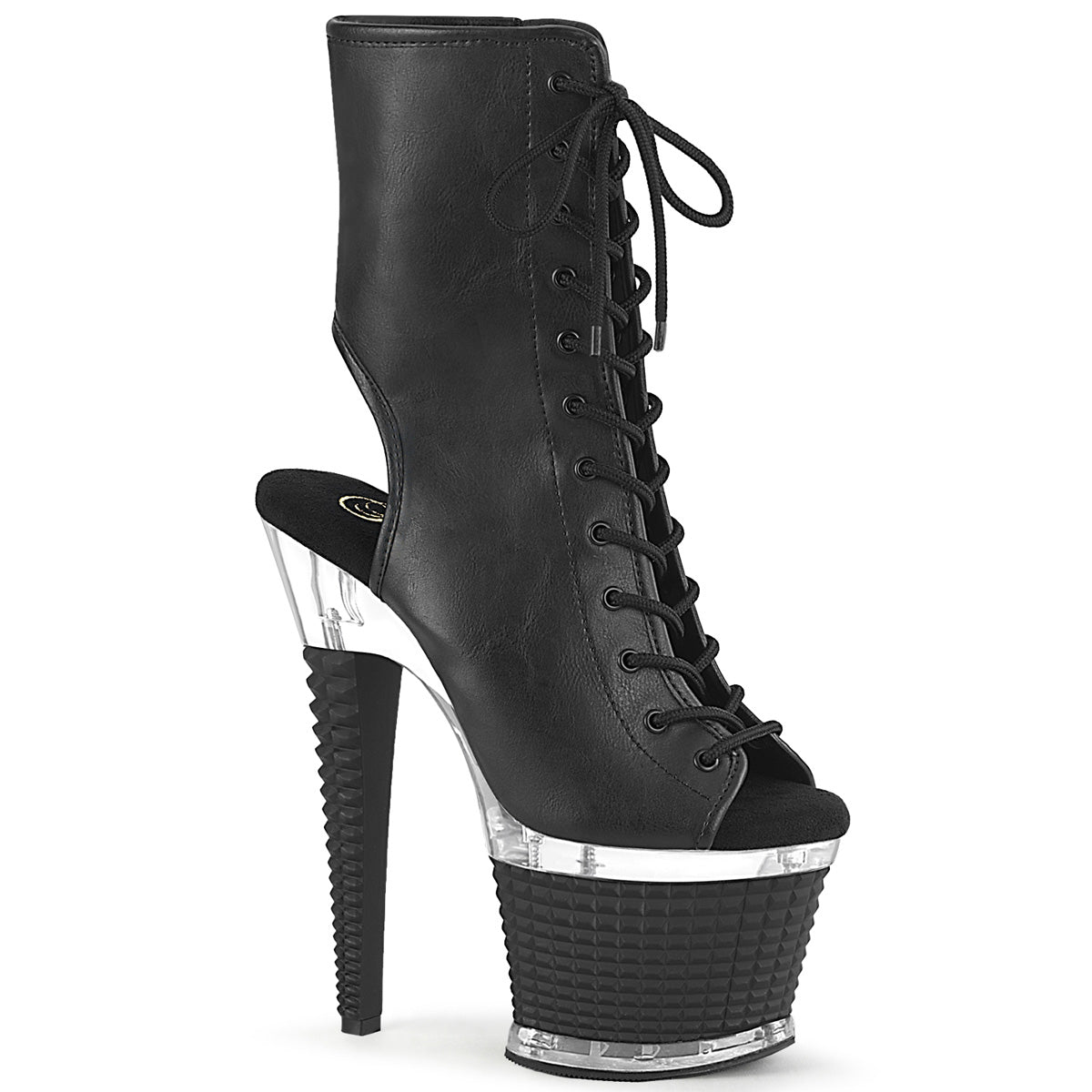 Pleaser Stivaletti SPECTATOR-1016 BLK in ecopelle / CLR-BLK opaco
