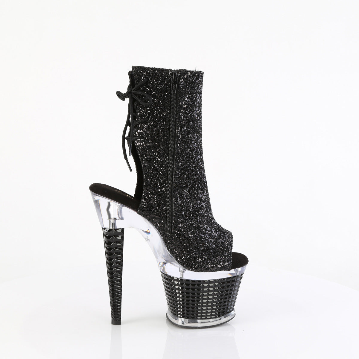 Pleaser Stivaletti SPECTATOR-1018g Blk Glitter / CLR-BLK