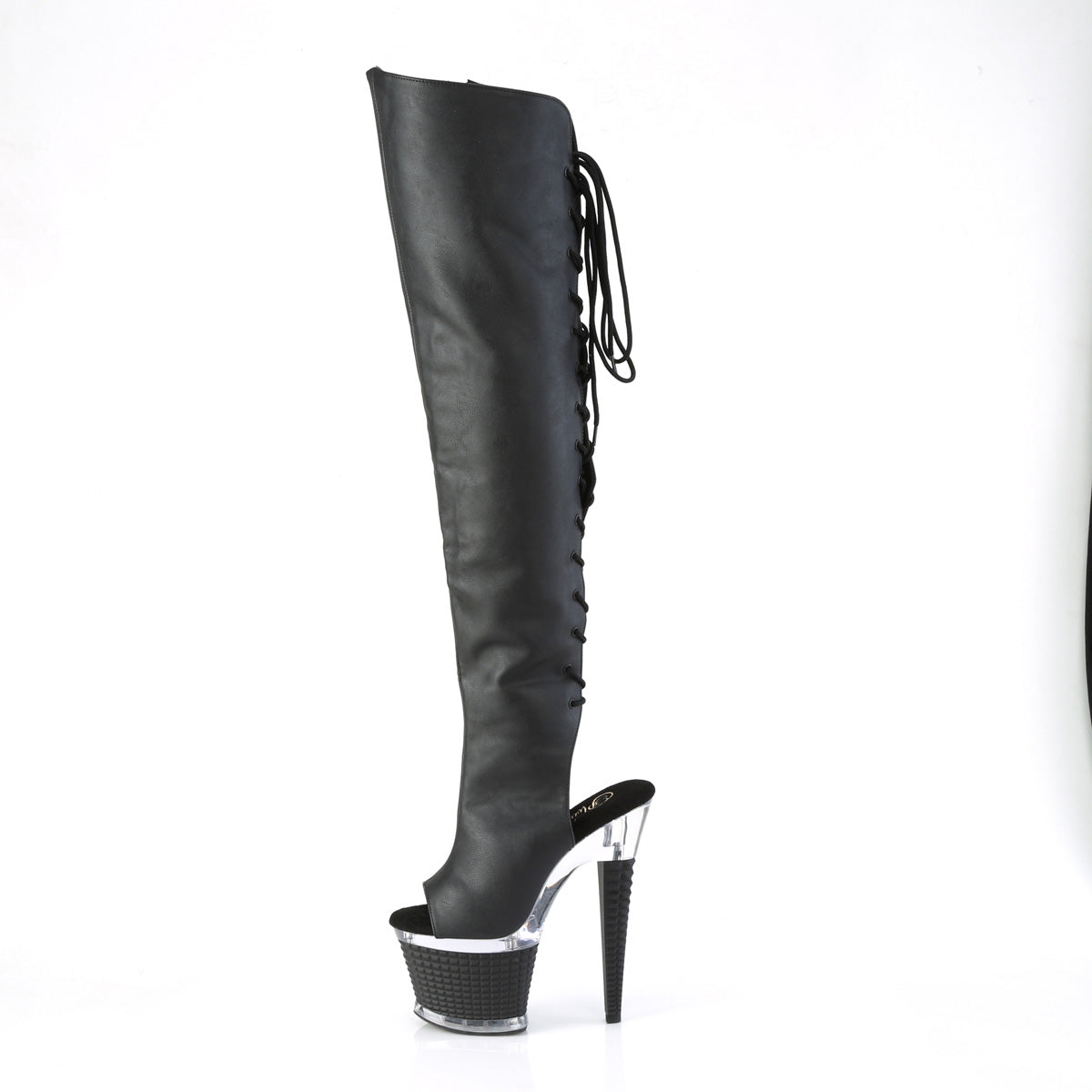 Pleaser Stivali SPECTATOR-3019 Blk in ecopelle / CLR-BLK opaco