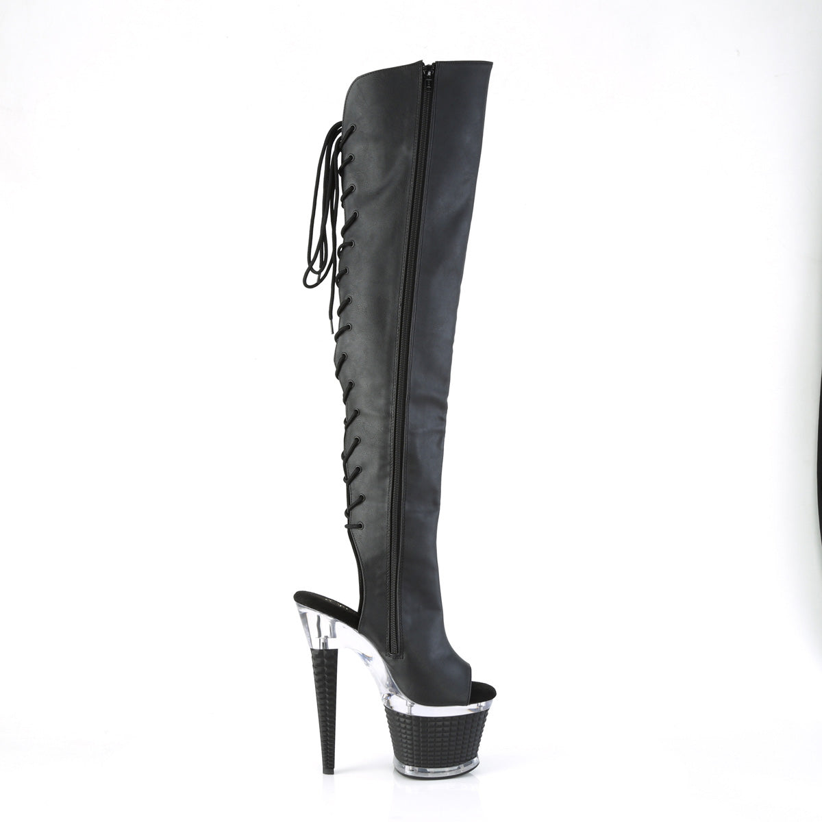 Pleaser Stivali SPECTATOR-3019 Blk in ecopelle / CLR-BLK opaco
