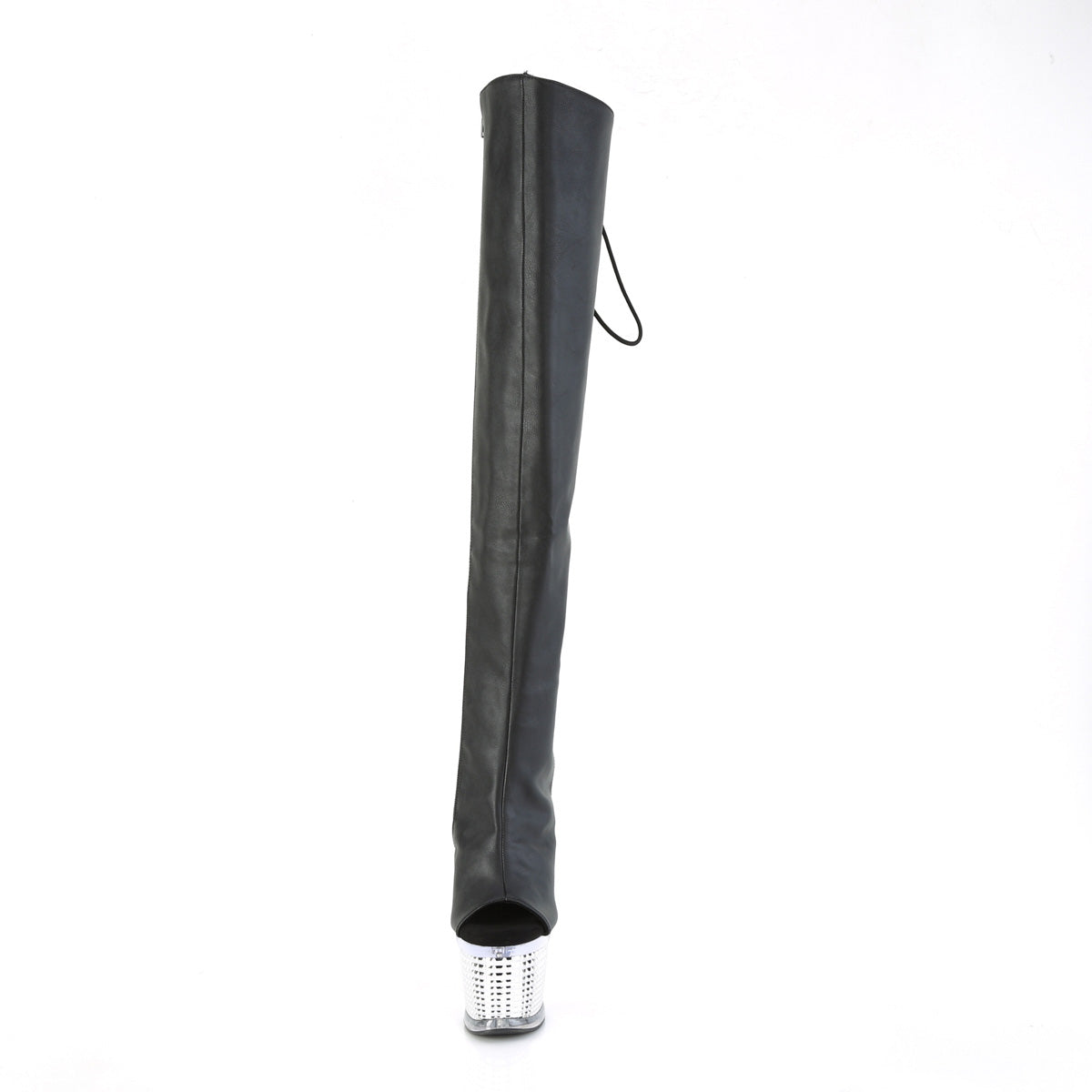 Pleaser Stivali SPECTATOR-3019 Blk Faxur in pelle / CLR-SLV Chrome