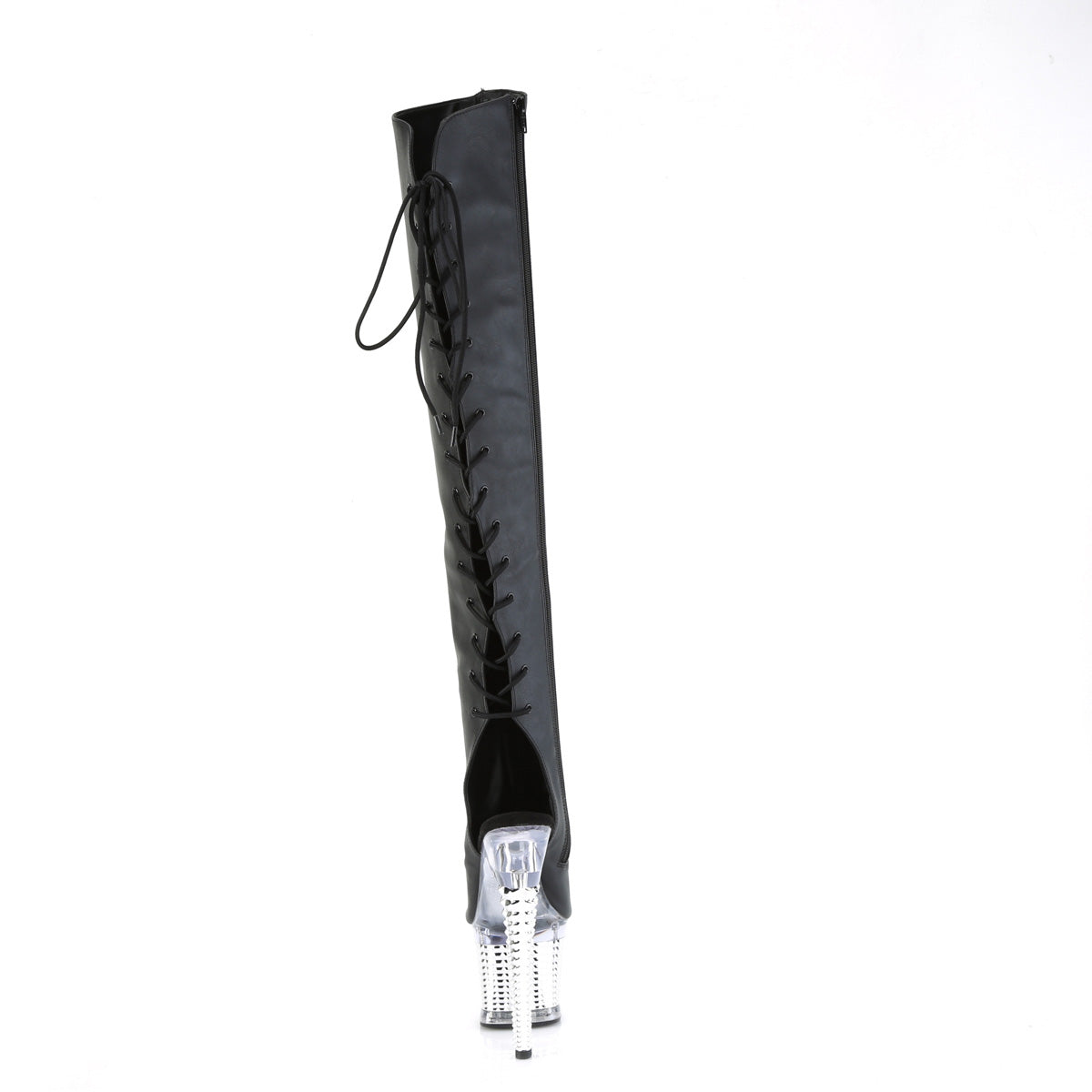 Pleaser Stivali SPECTATOR-3019 Blk Faxur in pelle / CLR-SLV Chrome