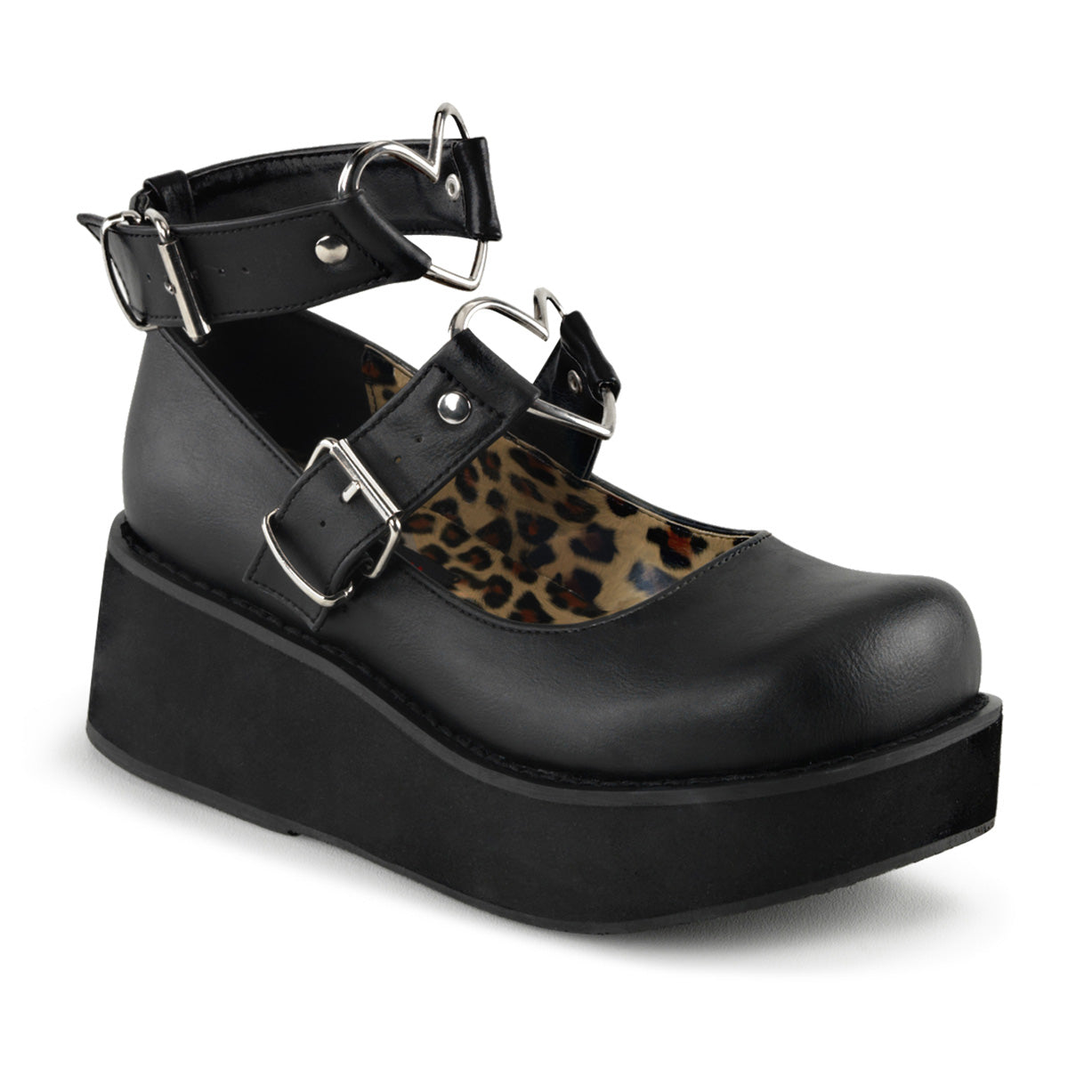 DemoniaCult Pompe da donna SPRITE-02 pelle vegana BLK