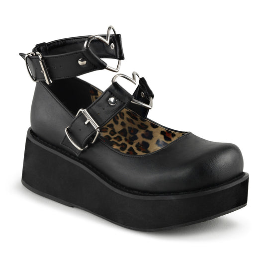 DemoniaCult Pompe da donna SPRITE-02 pelle vegana BLK