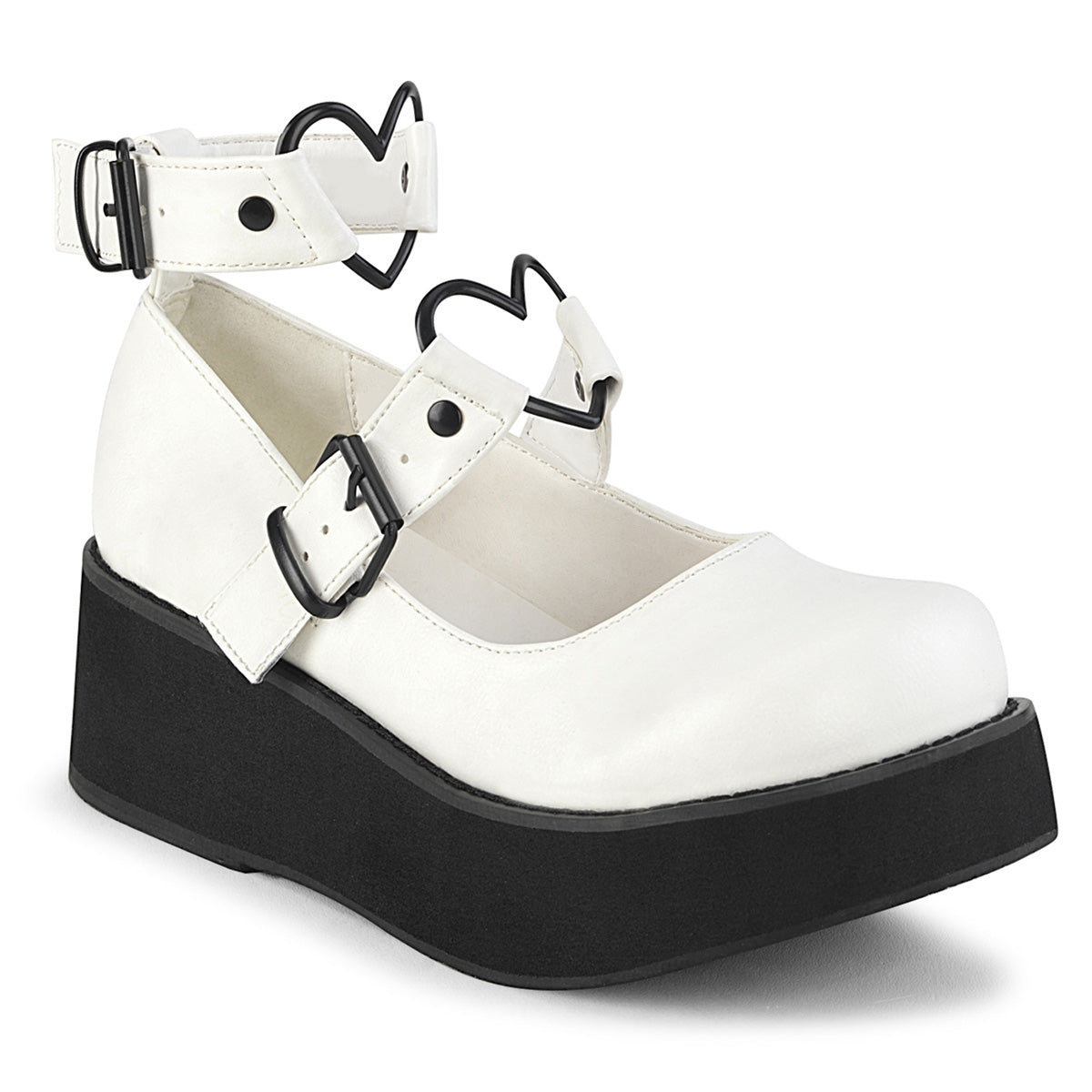 DemoniaCult Pompe da donna SPRITE-02 pelle vegana WHT
