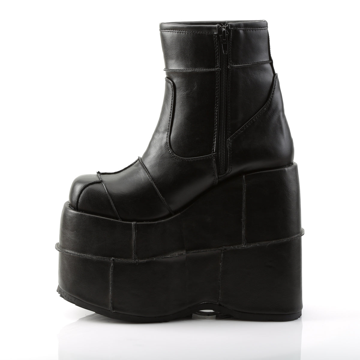 DemoniaCult Stivali da uomo STACK-201 pelle vegana BLK