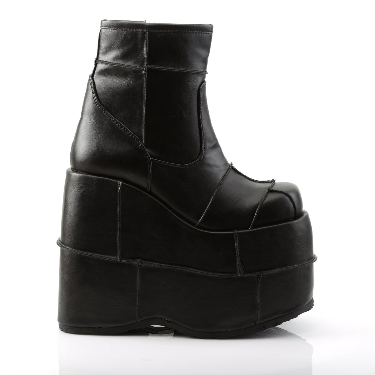 DemoniaCult Stivali da uomo STACK-201 pelle vegana BLK